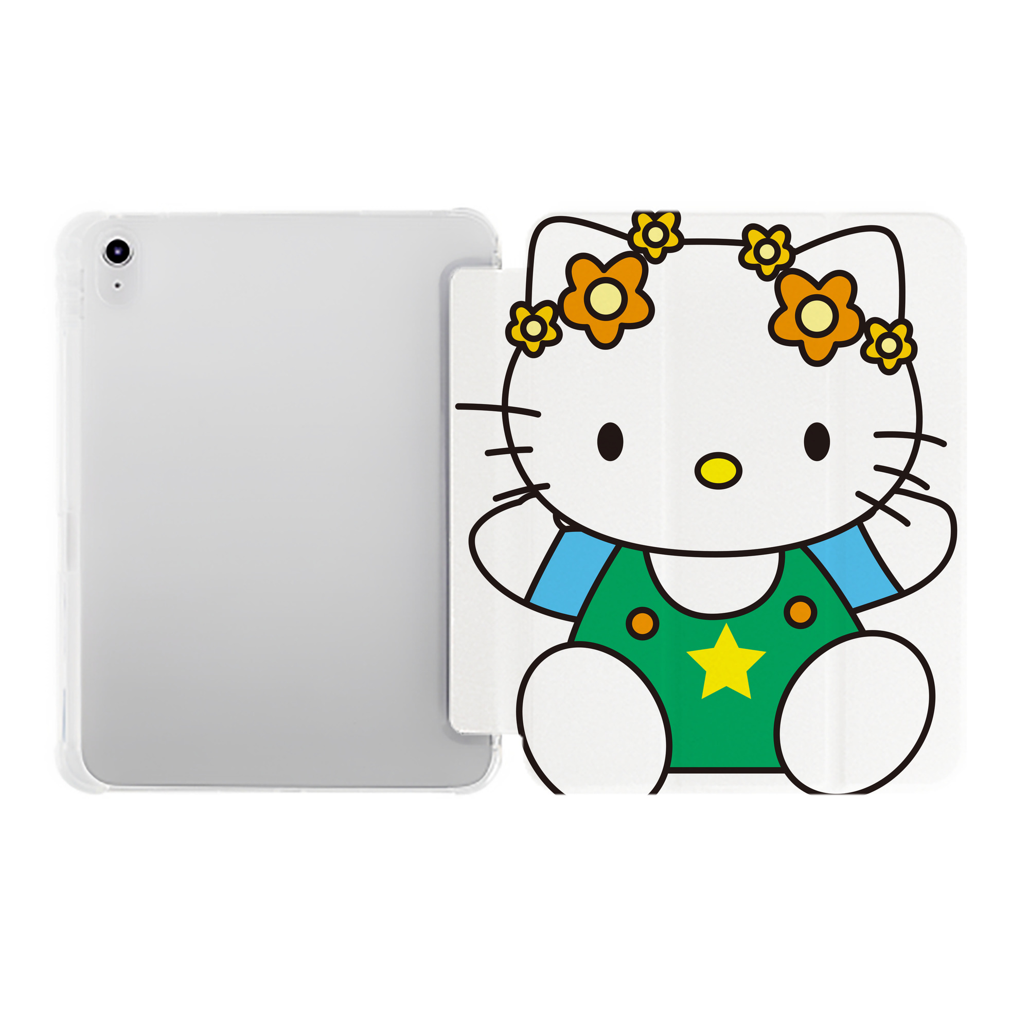 （画像用） Hello Kitty ハローキティ IPad ケース ペン収納付き 三つ折りスタンド PUレザー×シリコン 対応機種9.5/10.5/10.9インチ